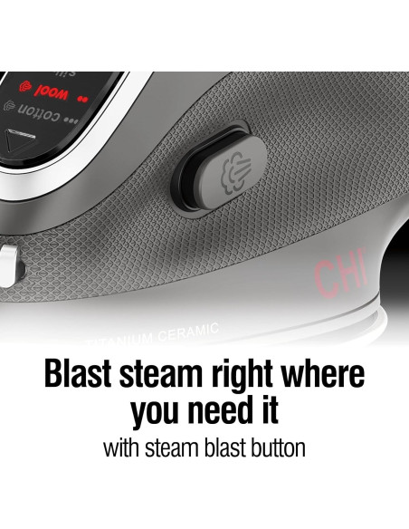 Plancha Mini de Vapor CHI 1000W Cerámica Titanio Negro