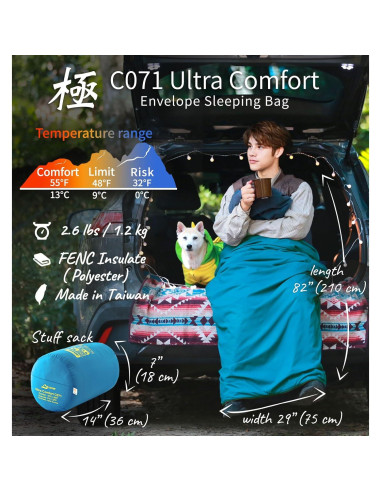 Saco de dormir Litume C071 Ultra Comfort 10C 1.6kg 3 estaciones