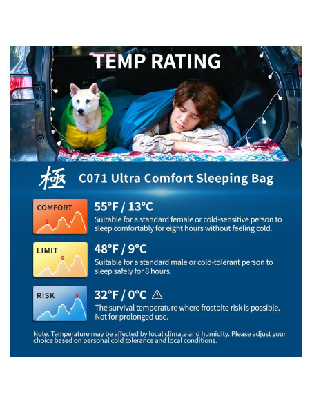 Saco de dormir Litume C071 Ultra Comfort 10C 1.6kg 3 estaciones