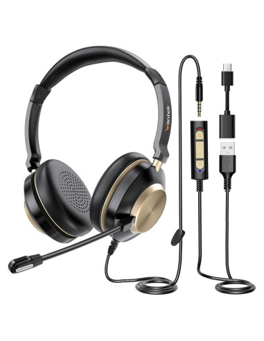 Auricular USB Wantek 882K con micrófono y cancelación de ruido