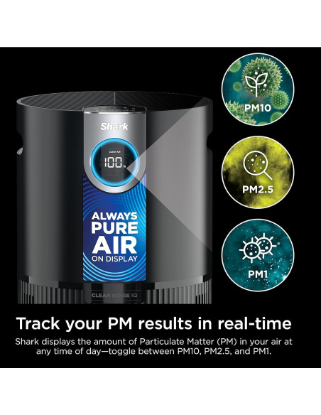 Purificador de Aire Shark AP1000 HEPA 102 m, Alergias, Silencioso