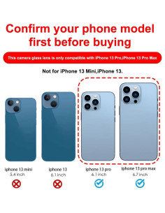 Juego de Reemplazo de Cristal de Lente para iPhone 13 Pro/Max 2