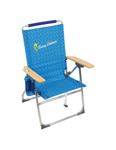 Silla de Playa Plegable Alta Tommy Bahama 7 Posiciones Azul