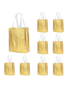 Bolsas de Regalo Reutilizables Tendwarm 12 Pcs Doradas 20x10x25 cm