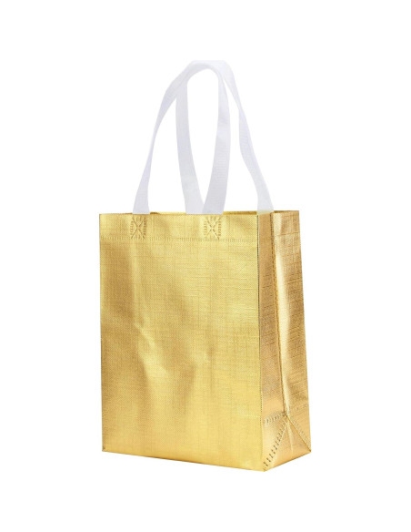Bolsas de Regalo Reutilizables Tendwarm 12 Pcs Doradas 20x10x25 cm