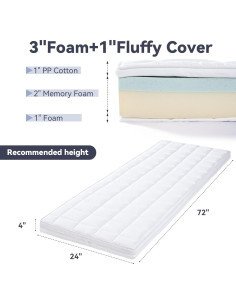 Colchón enrollable para cuna Aurour 190.5x61cm viscoelástico 2