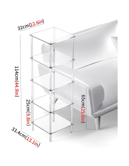 Estantería Acrílica Solaround Librero N5 5 Niveles Transparente