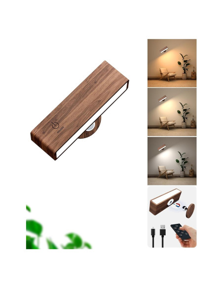 Aplique de Pared Inalámbrico YiLaie con Control Remoto 3 Colores