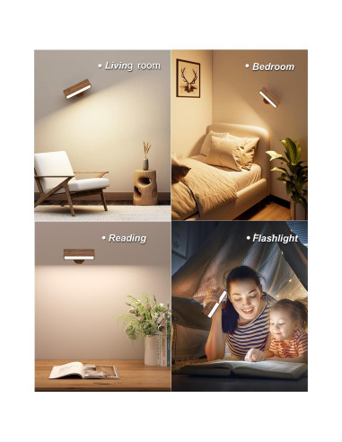 Aplique de Pared Inalámbrico YiLaie con Control Remoto 3 Colores