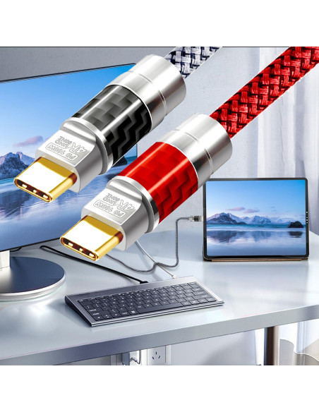 Cable USB-C a USB-C 4K 100W 15FT Yotetion Trenzado