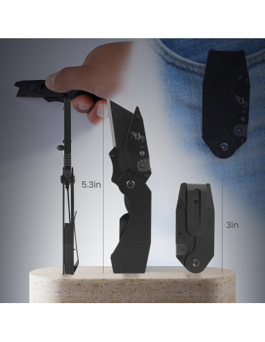 Cuchillo Utility Plegable Lichamp C6BK 9.19cm Acero Inoxidable