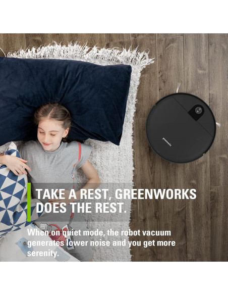 Aspiradora Robótica Greenworks GRV-1010 Wi-Fi 2200Pa para Mascotas