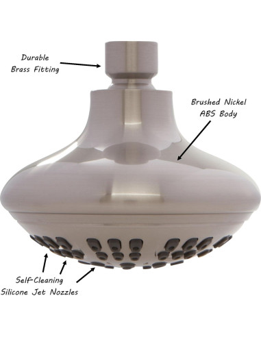 Cabezal de Ducha Aqua Elegante Níquel Cepillado 1.8 GPM 6 Modos