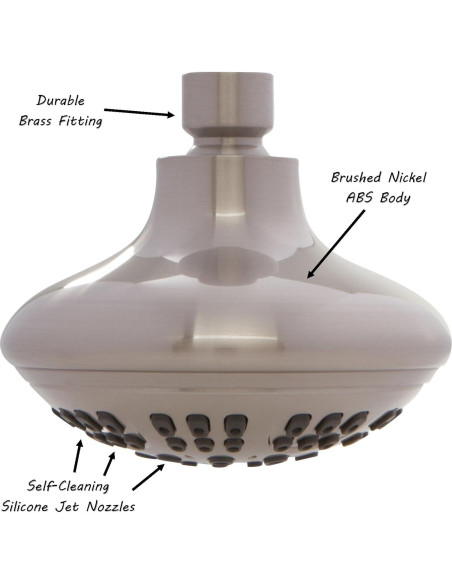 Cabezal de Ducha Aqua Elegante Níquel Cepillado 1.8 GPM 6 Modos