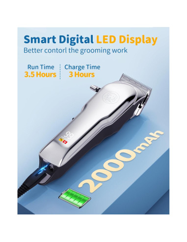 Cortadora de Perros Inalámbrica TURN RAISE 7000rpm con LED