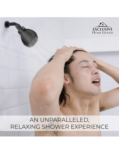 Cabezal de Ducha Alta Presión Heatsistence Negro Mate 1.8 GPM