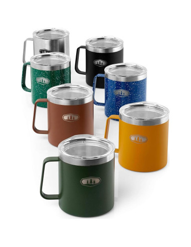 Taza de Campamento GSI Outdoors Glacier 450 ml Negra Aislada