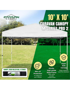 Carpa Plegable Pro 3x3m Caravan Canopy Blanca Resistente UV 2