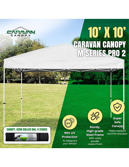Carpa Plegable Pro 3x3m Caravan Canopy Blanca Resistente UV