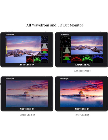 Monitor de Cámara ANDYCINE C7 7" 2200nits Pantalla Táctil
