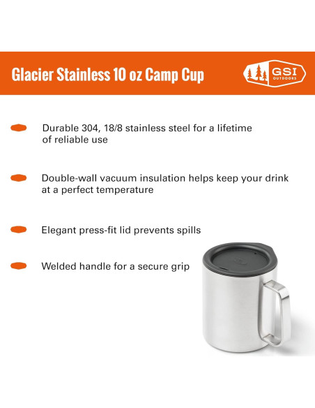 Taza de Campamento Aislada GSI Outdoors 444 ml Cepillado