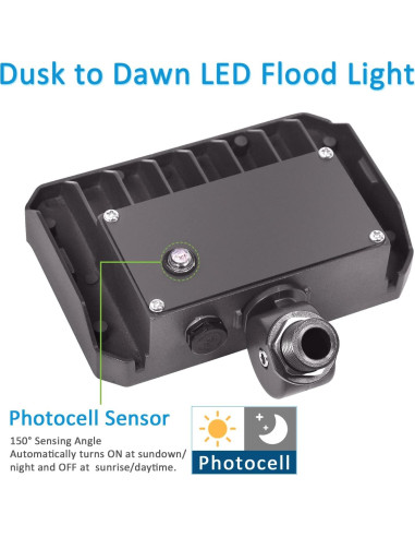 Luz de Inundación LED 30W SZGMJIA con Fotocélula 4050lm