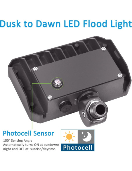 Luz de Inundación LED 30W SZGMJIA con Fotocélula 4050lm