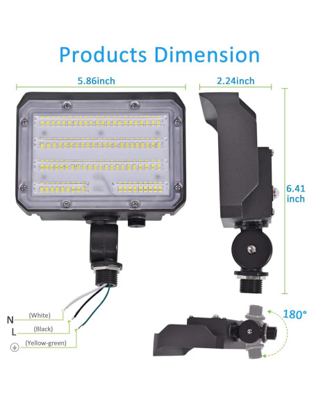 Luz de Inundación LED 30W SZGMJIA con Fotocélula 4050lm