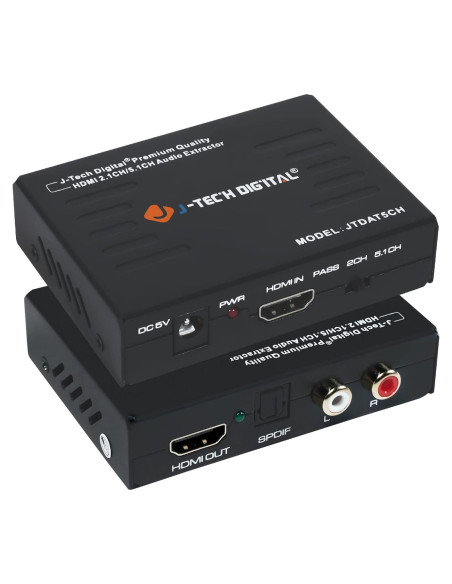 Extractor de Audio HDMI J-Tech Digital 4K@30Hz JTDAT5CH