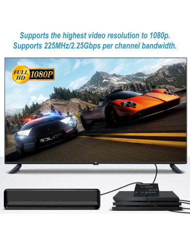 Extractor de Audio HDMI J-Tech Digital 4K@30Hz JTDAT5CH