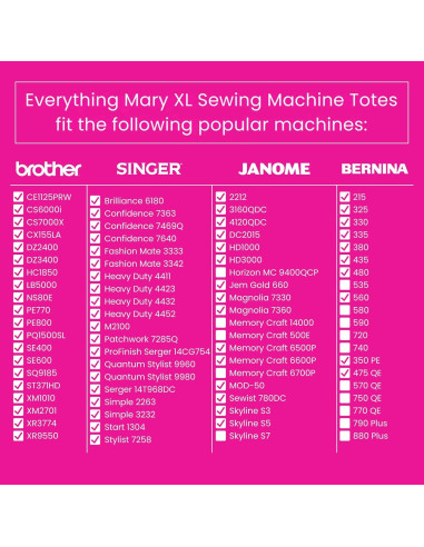 Estuche de Almacenamiento Deluxe Todo Mary para Máquina de Coser Negro