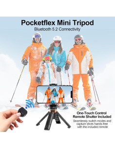 Pocketflex Mini Selfie Stick 2025 con Trípode y Control Remoto 2
