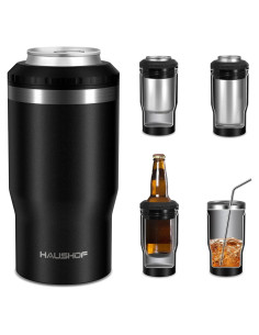 Enfriador de Latas 12 oz HAUSHOF Acero Inoxidable 4 en 1