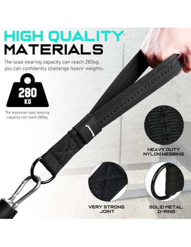 Mango de Cable para Tríceps RENRANRING 33cm Negro