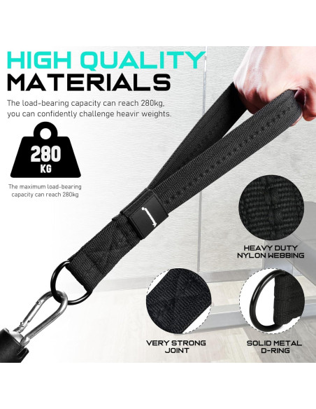 Mango de Cable para Tríceps RENRANRING 33cm Negro