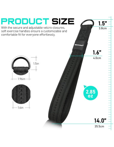 Mango de Cable para Tríceps RENRANRING 33cm Negro