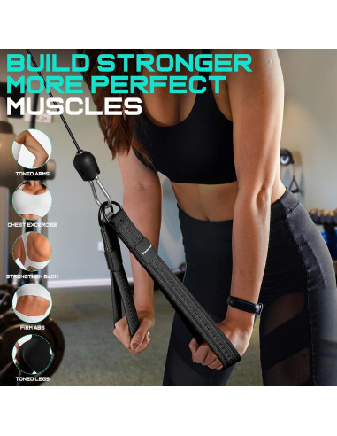 Mango de Cable para Tríceps RENRANRING 33cm Negro