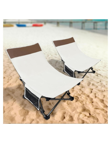 Sillas de Playa Plegables WTVIDAS 2 Unidades con Respaldo Ajustable