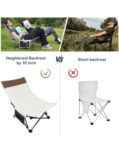 Sillas de Playa Plegables WTVIDAS 2 Unidades con Respaldo Ajustable
