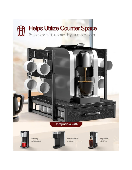 Cajón organizador para 35 cápsulas K-Cup Evermagin negro