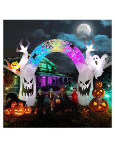 EBANKU Decoración Inflable Halloween 5.18m Fantasma Colorido LED