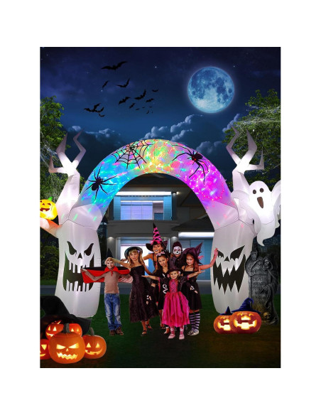 EBANKU Decoración Inflable Halloween 5.18m Fantasma Colorido LED