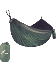 Hamaca de Camping Skyin Gris 2.84m x 1.88m Ligera y Portátil 2