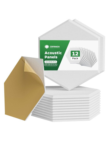 Paneles Aislantes de Sonido Topnaca 12 Hexágonos 30.48x25.4cm
