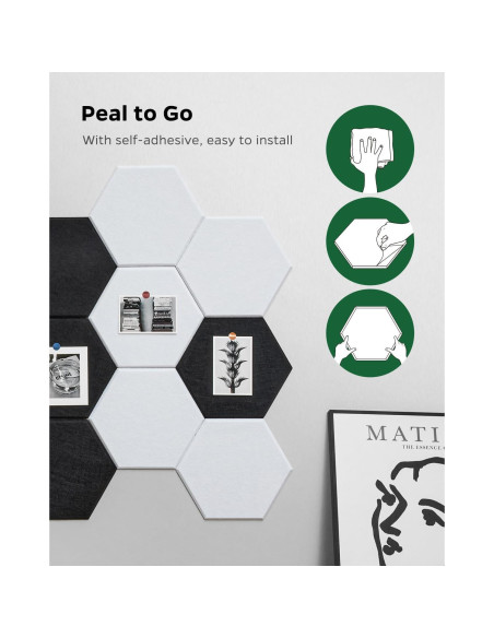 Paneles Aislantes de Sonido Topnaca 12 Hexágonos 30.48x25.4cm