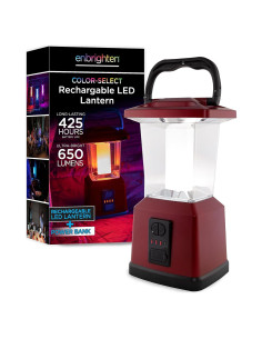 Linterna LED Enbrighten Recargable 650 Lúmenes Rojo 28 cm