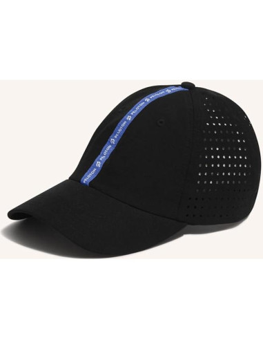 Gorra de Correr Unisex Peloton Negra con Detalles Perforados