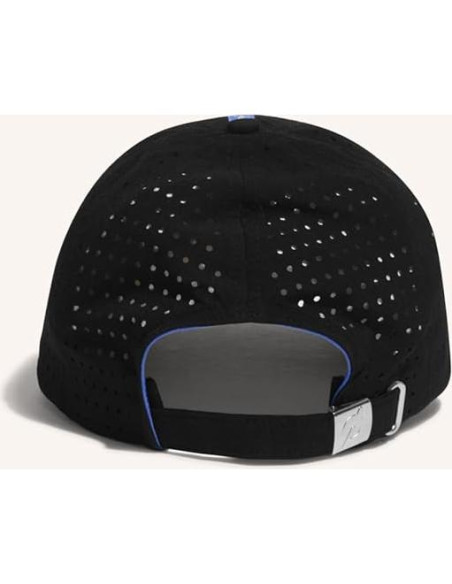 Gorra de Correr Unisex Peloton Negra con Detalles Perforados