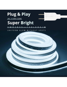 Tira LED de Neón Areful 5m Blanca Diurna Impermeable 600 LEDs 2