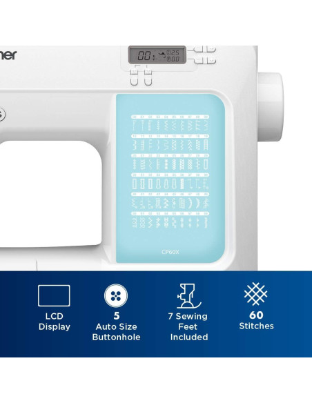 Máquina de Coser Computarizada Brother CP60X con Funda Dura